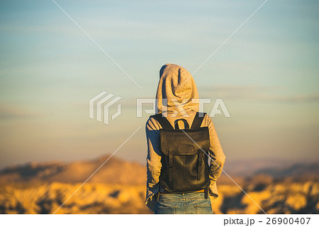 Young woman traveller watching sunrise in Goreme 26900407