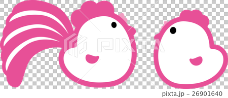 にわとり二羽 酉年 ひよこ ピンク にわとり二羽 酉年 ひよこ ピンク 26901640