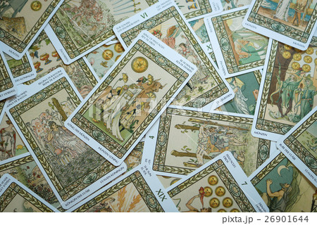Tarot cards on the table. Tarot cards on the table. 26901644