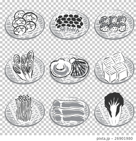 Hot pot ingredients Zaru illustration 26901980