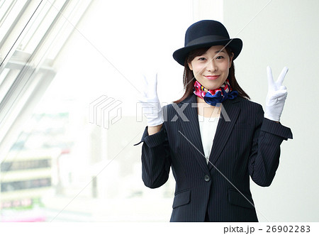 かわいいバスガイドさんの写真素材 26902283 Pixta