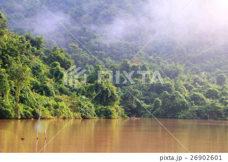 Fog cover on the mountain in morning time Fog cover on the mountain in morning time 26902601