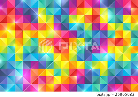 カラフル 虹色 モザイク 背景のイラスト素材