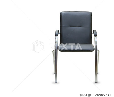 Modern office chair from black leather. Isolated Modern office chair from black leather. Isolated 26905731