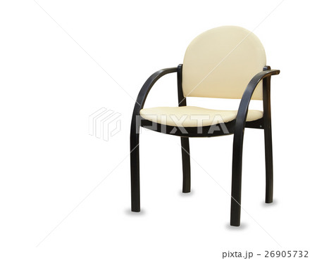 Modern office chair from beige leather. Isolated Modern office chair from beige leather. Isolated 26905732