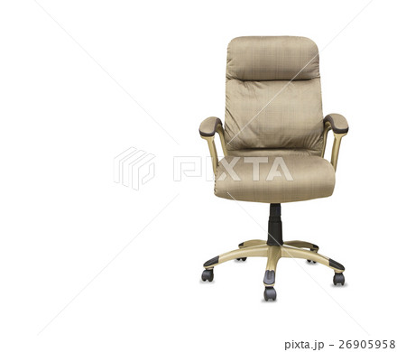 Modern office chair from beige cloth over white Modern office chair from beige cloth over white 26905958