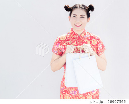 asian chinese girl shopping on background asian chinese girl shopping on background 26907566