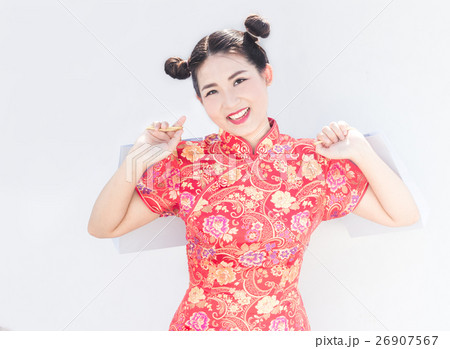 asian chinese girl shopping on background asian chinese girl shopping on background 26907567
