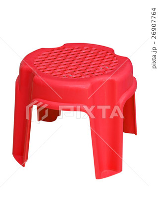 plastic mini chair red isolate on white. 26907764
