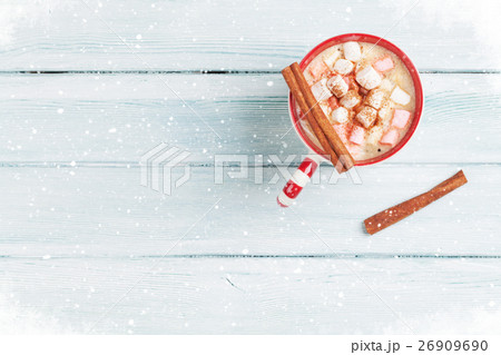 Hot chocolate with marshmallow 26909690