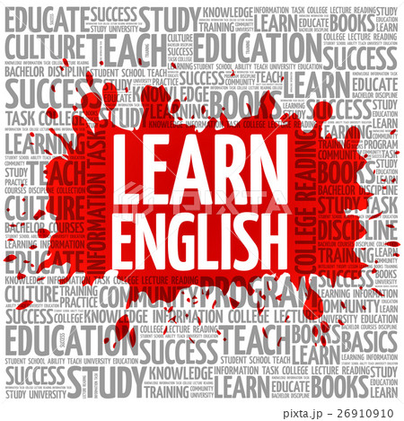Learn English word cloud, education concept 26910910