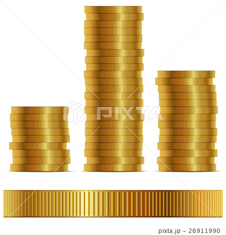 Golden coin side vector template 26911990