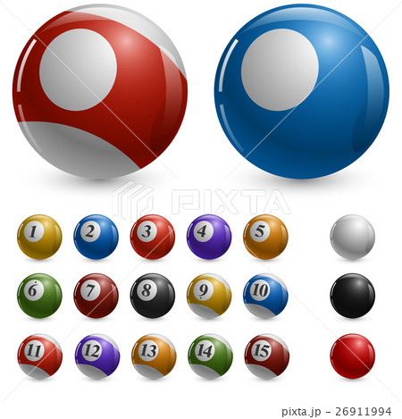 Blank color pool balls template with samples. 26911994