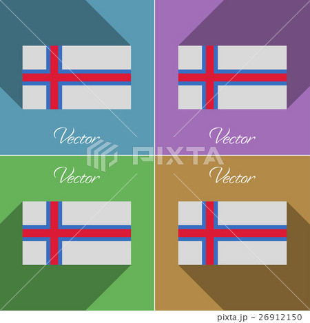 Flags Faroe Islands. Set of colors flat design and 26912150
