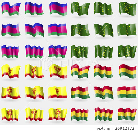 Kuban, Adygea, Chuvashia, Bolivia. Set of 36 flags Kuban, Adygea, Chuvashia, Bolivia. Set of 36 flags 26912372