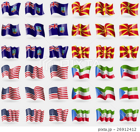 Montserrat, Macedonia, USA, Equatorial Guinea. Set Montserrat, Macedonia, USA, Equatorial Guinea. Set 26912412