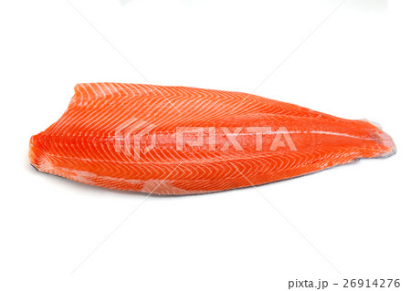 Fresh salmon fillet isolated on white backgrund 26914276