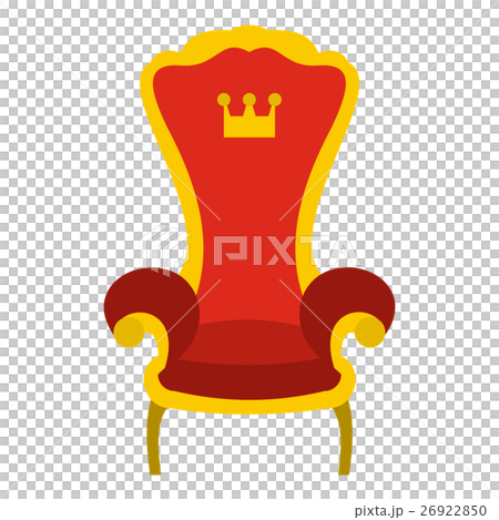 Red royal throne icon, flat style 26922850