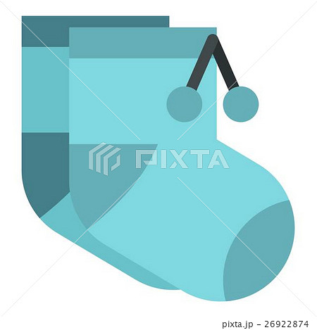 Baby socks icon, flat style Baby socks icon, flat style 26922874