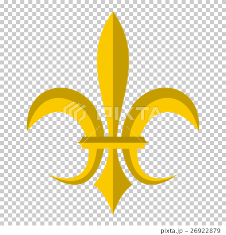 Gold royal lily icon, flat style Gold royal lily icon, flat style 26922879