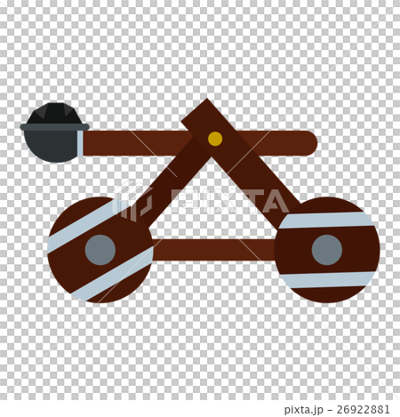 Medieval siege catapult icon, flat style Medieval siege catapult icon, flat style 26922881