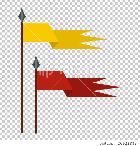 Gold and red medieval flags icon, flat style Gold and red medieval flags icon, flat style 26922888