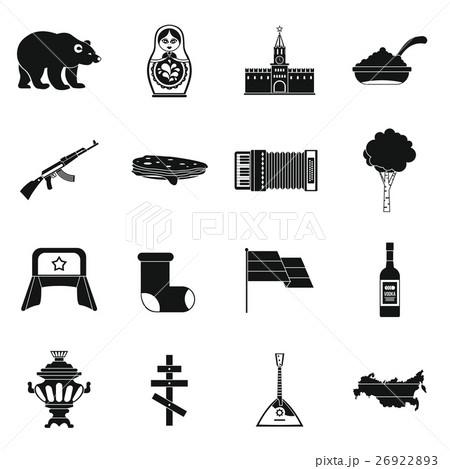 Russia icons set, simple style 26922893