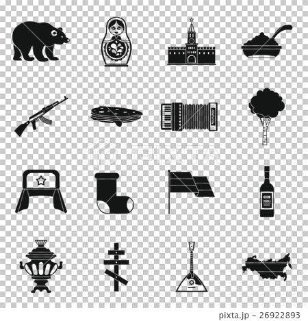 Russia icons set, simple style 26922893