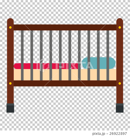 Baby bed icon, flat style Baby bed icon, flat style 26922897