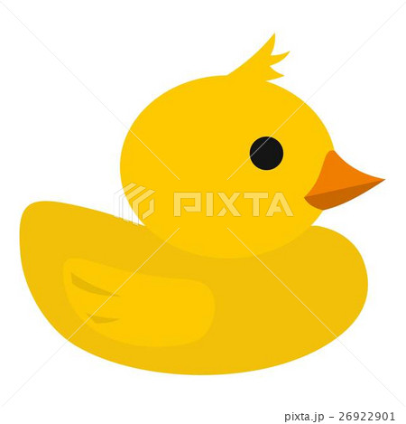 Yellow rubber duck icon, flat style 26922901