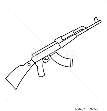 Kalashnikov AK 47 machine icon, outline style 26922905
