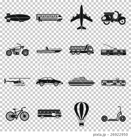 Transportation icons set, simple style Transportation icons set, simple style 26922950