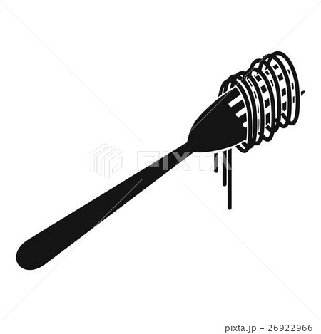 Spaghetti on a fork icon, simple style 26922966