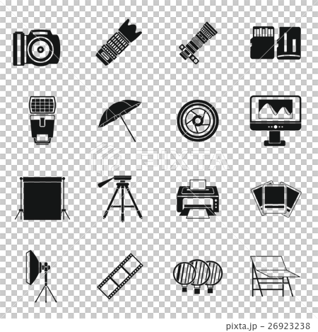 Photo studio icons set, simple style 26923238