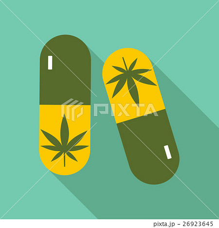 Pills marijuana icon, flat style 26923645