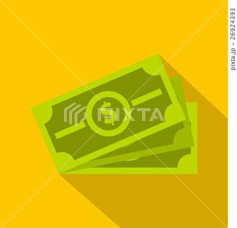 Stack of dollar bills icon, flat style Stack of dollar bills icon, flat style 26924393