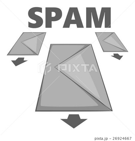 Spam e-mails icon, gray monochrome style 26924667