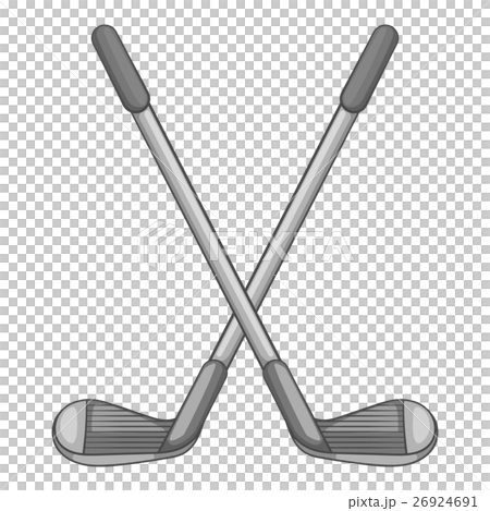 Golf clubs icon, gray monochrome style Golf clubs icon, gray monochrome style 26924691