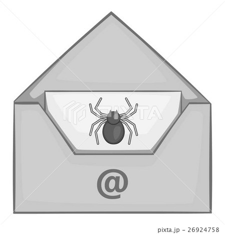 Virus in e-mail icon, gray monochrome style Virus in e-mail icon, gray monochrome style 26924758