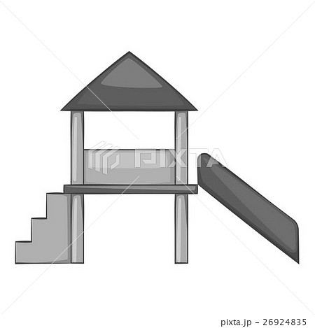 Slide house icon, gray monochrome style 26924835
