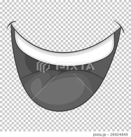Mouth clown icon, gray monochrome style 26924840