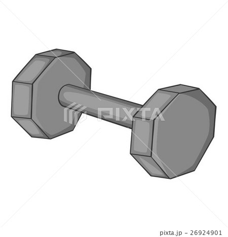Fitness dumbbell icon, gray monochrome style 26924901
