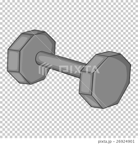 Fitness dumbbell icon, gray monochrome style Fitness dumbbell icon, gray monochrome style 26924901