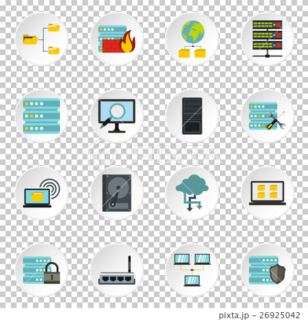 Database icons set, flat style - Stock Illustration [26925042] - PIXTA