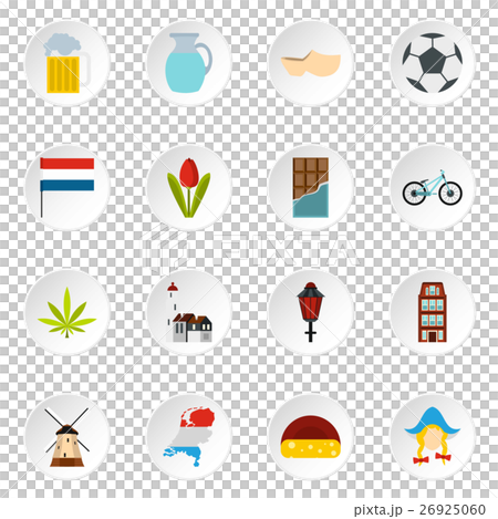 Netherlands icons set, flat style 26925060
