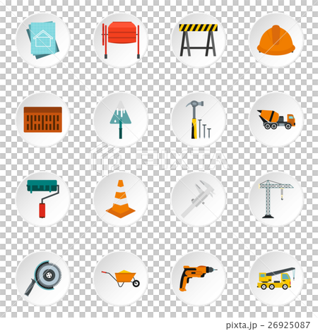 Construction icons set, flat style Construction icons set, flat style 26925087