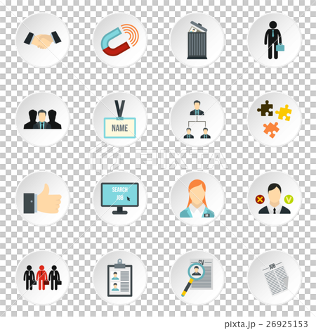 Job search icons set, flat style - Stock Illustration [26925153] - PIXTA