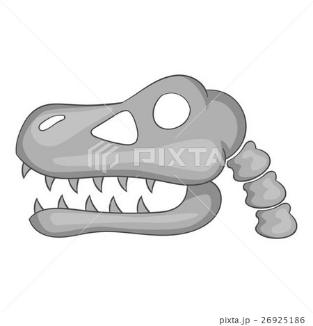 Skull of dinosaur icon, gray monochrome style 26925186