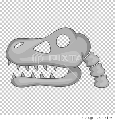 Skull of dinosaur icon, gray monochrome style 26925186