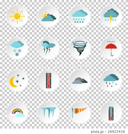Weather icons set, flat style 26925416